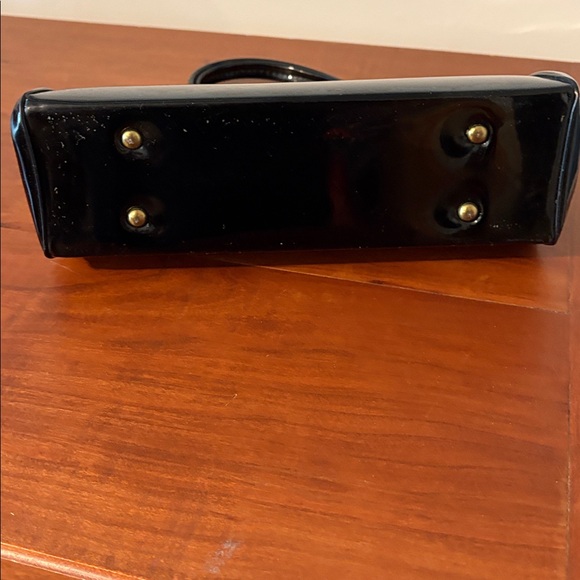 vintage Black Patent Leather Clutch - Picture 6 of 12